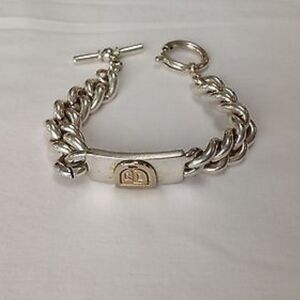 Heavy Ralph Lauren RLL Silver Tone Chain Link Men's Women's Toggle Bracelet.